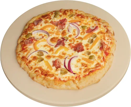 Miniatura 9 de Old Stone Pizza Kitchen - Piedra redonda esmaltada para pizza con asas para horno y parrilla, 15 pulgadas Glaseado