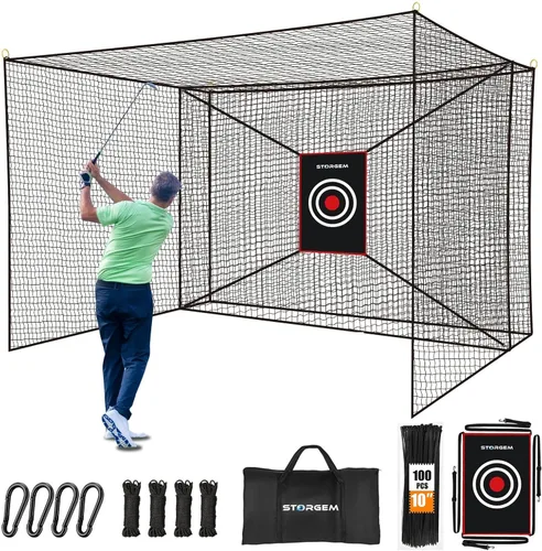 Storgem Red de Bateo de Golf con Red de Golpeo Extra, Marco NO Incluido, Red de Práctica de Golpeo de Golf Resistente, Jaula de Bateo en el Patio