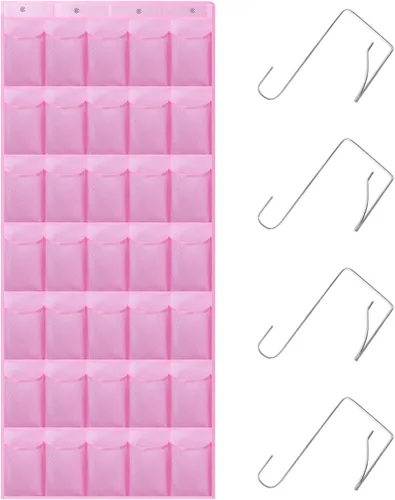 Miniatura 11 de Organizador de zapatos con 35 bolsillos grandes para puerta, estante porta zapatos con bolsillos de malla, organizador de zapatos colgante de gran