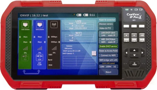 Miniatura 16 de Triplett 8075 CamView IP Pro-X - Probador de cámara CCTV con PoE, servidor DHCP incorporado y pantalla táctil TFT de 7 pulgadas - NTSC/PAL, HD-CVI