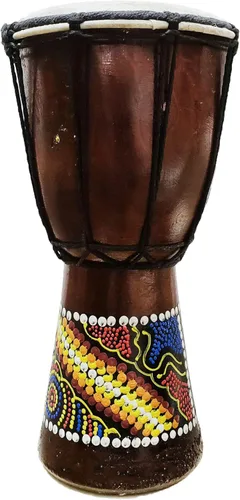 Miniatura 20 de Djembe decorativo de novedad de 6" de alto x 4" de ancho en la parte superior (Abstracto, 15.2 cm)