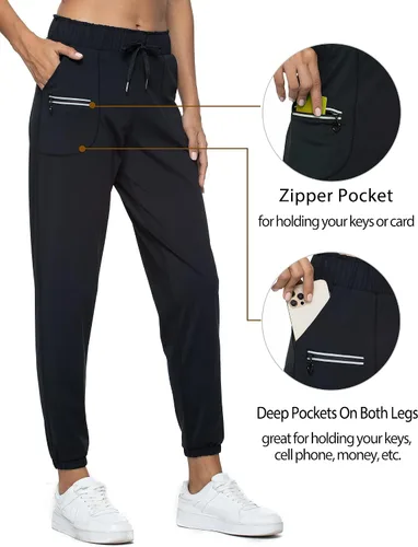Miniatura 2 de Kcutteyg Pantalones deportivos para mujer con bolsillos, ligeros, de secado rápido, pantalones deportivos suaves para gimnasio, yoga, correr