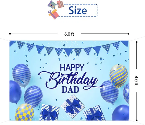 Miniatura 2 de Cartel de fondo de feliz cumpleaños para papá, fondo de fiesta de cumpleaños de padre y hombre, decoración de fondo de fotografía de cumpleaños