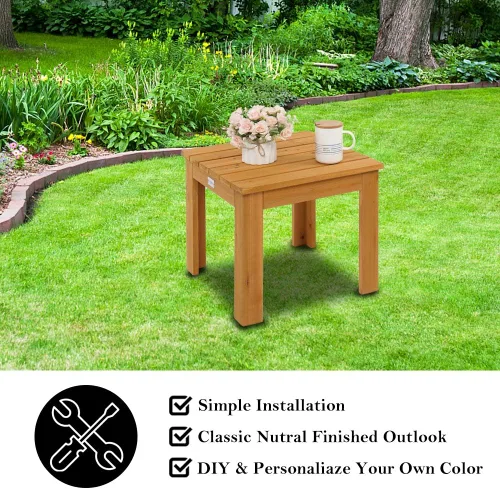 Miniatura 9 de VINGLI Juego de 2 sillas Adirondack plegables de madera y juego de mesa, diseño ergonómico para fogata, tumbona plegable para patio al aire libre