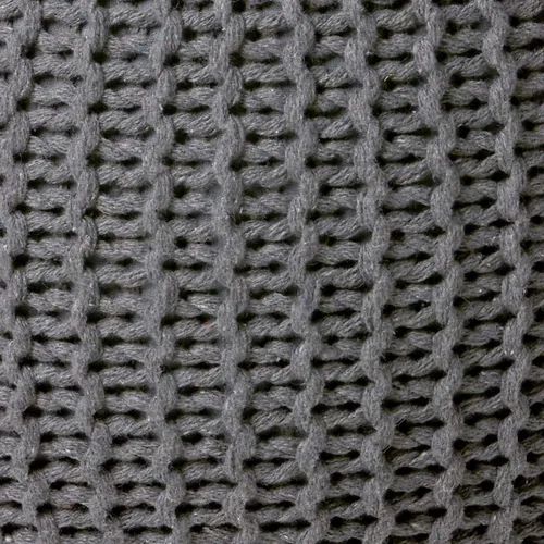 Miniatura 5 de Urban Shop Puf redondo tejido, Microfibra, Gris