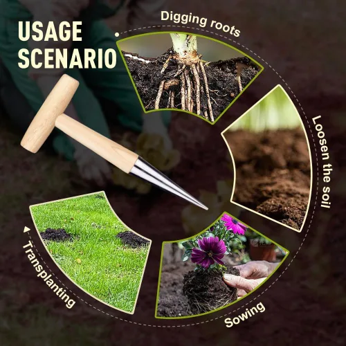 Miniatura 5 de Excavadora de agujeros para plantar, herramienta de sembradora manual 2026, herramienta de plantación de bulbos, trasplante de semillas de plantas 1