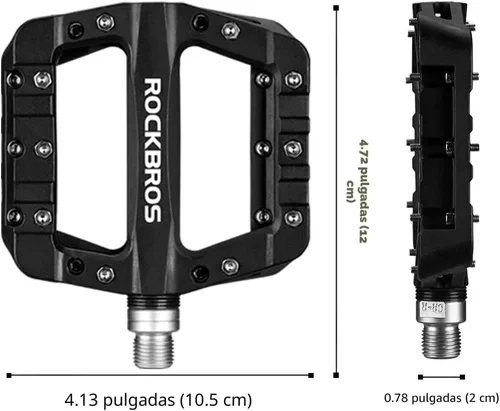 Miniatura 7 de ROCKBROS Pedales MTB Pedales de bicicleta de montaña Pedales de plataforma de bicicleta de fibra de nailon ligero para BMX MTB 9/16