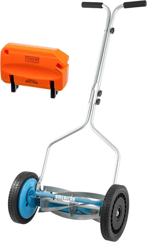 Miniatura 14 de American Lawn Mower Company 1204-14 Cortacésped de carrete de empuje de 4 hojas de 14 pulgadas, color rojo