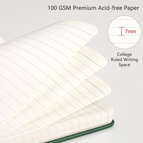 Miniatura 3 de RETTACY Cuaderno de bolsillo, paquete de 2, 160 páginas rayadas numeradas por paquete, tamaño pequeño A6 (3.5 x 5.5 pulgadas), para trabajo, diario