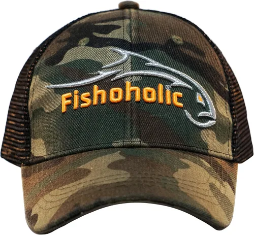 Miniatura 2 de Fishoholic Gorra de pesca de béisbol Snapback - Malla de camionero de pesca regalo para papá padre