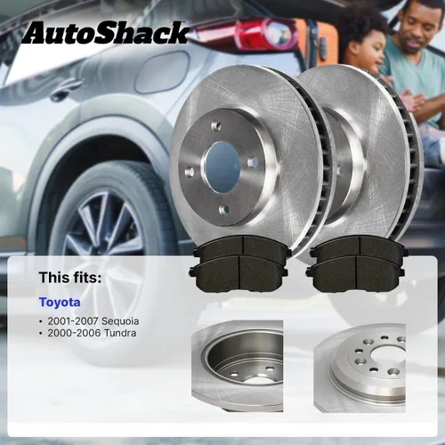 Miniatura 2 de AutoShack Rotores de freno ventilados delanteros de 12.55 pulgadas (318.72 mm) + pastillas de freno de cerámica de alta calidad de repuesto