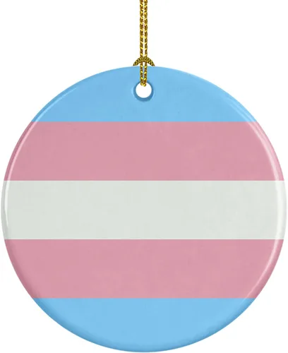 Miniatura 19 de Caroline's Treasures Trigender Pride - Adorno de cerámica para colgar en el árbol de Navidad, para el hogar, Navidad, fiestas, regalo, 3 pulgadas