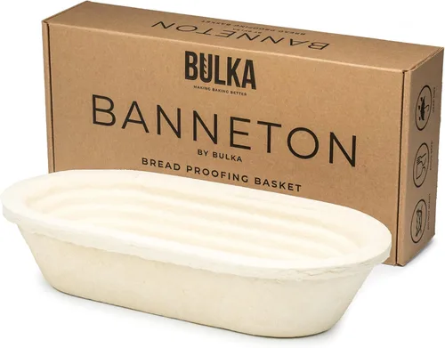 Miniatura 11 de Bulka Cesta Grande Ovalada de 1kg Waffle Banneton para Fermentación de Pan de Pulpa de Madera Prensada, Cesta de Fermentación de Masa Madre