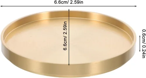 Miniatura 5 de Juego de 5 posavasos de latón de cobre de 2.59 x 2.59 pulgadas, resistentes al calor, para uso en el hogar, hotel, sala de té