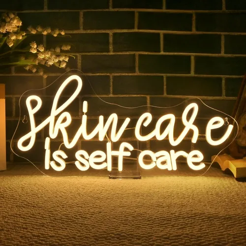 Miniatura 14 de WLHOPE Letrero de neón con luces LED de color rosa para decoración de pared con texto en inglés "You Glow Girl", letreros de luz de neón para B-You