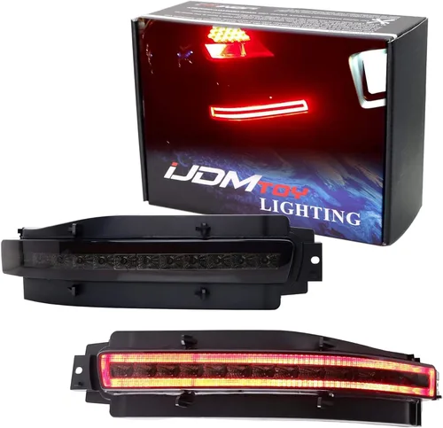 Miniatura 11 de iJDMTOY Lente transparente con interior rojo oscuro todo en uno LED completo parachoques inferior Lámparas traseras compatibles con Nissan 2003-2009