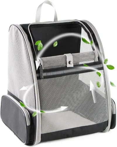 Miniatura 10 de Texsens Mochila para transportar mascotas innovadora de burbuja para gatos y perros Rosa (mesh pink)