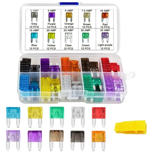 Miniatura 12 de MuHize Kit de fusibles de hoja – Surtido de 200 fusibles de hoja estándar (2A 3A 5A 7.5A 10A 15A 20A 25A 30A 35A), repuesto para marino, barco, RV