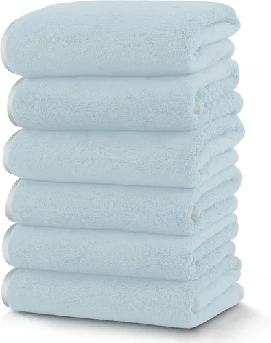 Miniatura 52 de TENSTARS Toallas de baño de seda con dobladillo para baño en liquidación - 27 x 55 pulgadas, ligeras, finas y de secado rápido, toalla absorbente