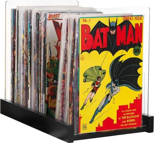 Soporte de almacenamiento patentado para cómics, caja de exhibición de madera y acrílico para coleccionistas, organizador para cómics, revistas y