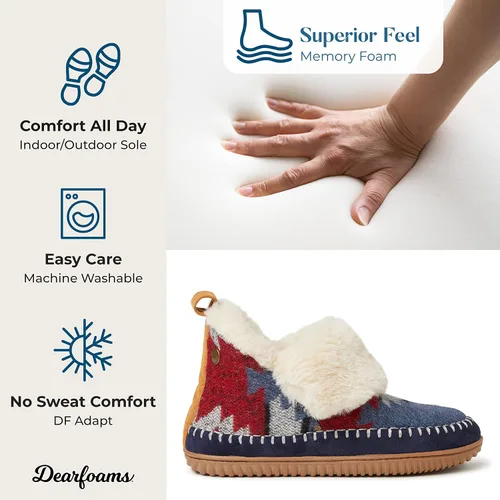 Miniatura 4 de Dearfoams Alpine Moritz - Pantuflas para mujer con soporte de arco para exteriores