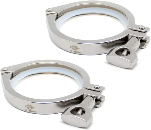 Miniatura 15 de Acero inoxidable 304 Single Pin Heavy Duty Tri Clamp con tuerca de ala para virola TC 1.5 "con 1 unid junta de silicona