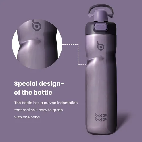 Miniatura 5 de BOTTLE BOTTLE Botella de agua aislada de 24 onzas con asa y tapas abatibles de acero inoxidable Botella de agua con botón de presión, portátil, a