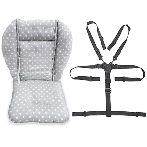Miniatura 9 de twoworld Cojín de asiento para silla alta para bebé, resistente y correas para silla alta (arnés de 5 puntos), 1 traje (animal azul)