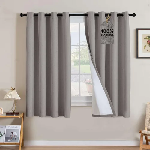 Miniatura 40 de H.VERSAILTEX Cortinas opacas de lino de 72 pulgadas de largo, 100% absolutamente opacas, con aislamiento térmico, con textura de lino, cortinas
