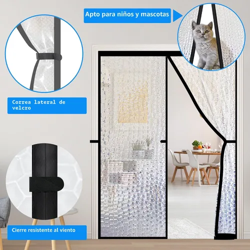 Miniatura 5 de RELIANCER Cortina magnética con aislamiento térmico, cubierta de puerta de EVA impermeable, se adapta a puertas de hasta 34 x 78 pulgadas
