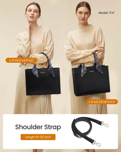 Miniatura 6 de LOVEVOOK Purses and Handbag for Women, Waterproof PU Leather Tote Purse with Scarf, Satchel Top Handle Bags with Strap