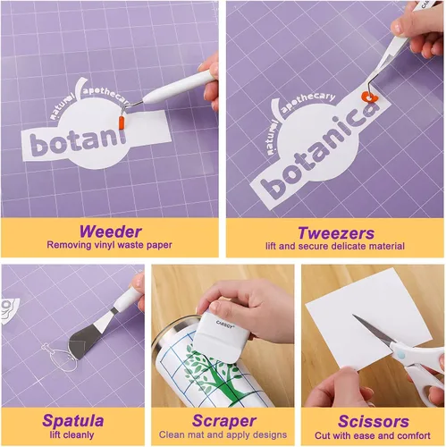 Miniatura 9 de CAREGY Juego de herramientas de desmalezado de vinilo para manualidades, kit de herramientas de vinilo de precisión, kits de deshierba