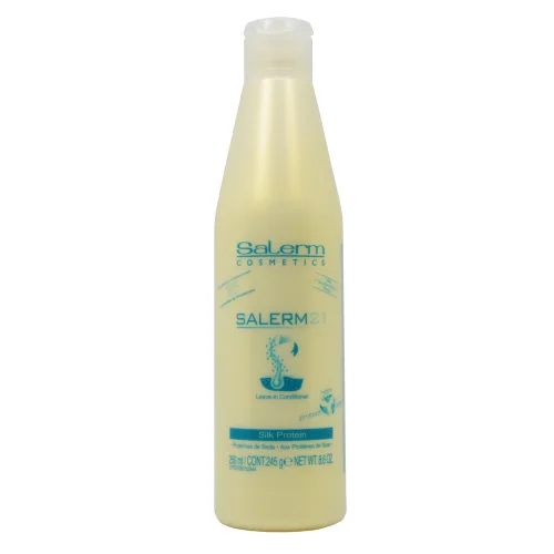 Salerm Cosmetics 21 Acondicionador SIN ENJUAGUE, Liposomas de Provitamina B5 y Proteína de Seda (8.6 oz - tamaño de botella)