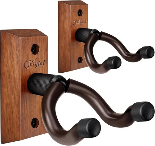 Miniatura 12 de SNIGJAT Percha para guitarra, paquete de 2 soportes de pared para guitarra acústica, bajo, banjo, mandolina, accesorios para instrumentos musicales