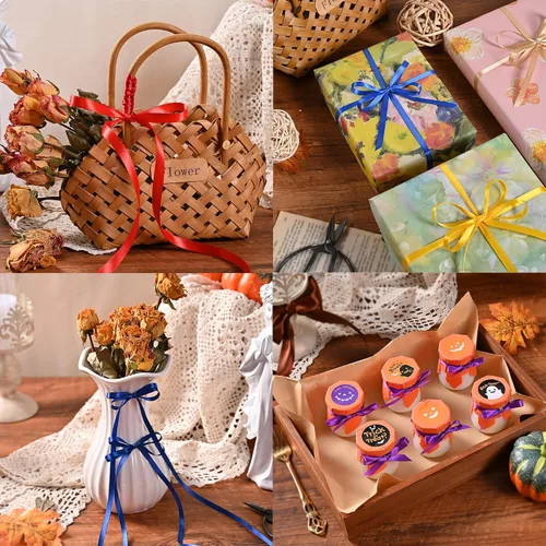 Miniatura 3 de 10 Classic Colors Double Face Satin Ribbon Set 1/8 Inch Polyester Ribbons for Gift Wrapping Fabric Ribbon for Crafts Flower Bouquet Arts Wedding