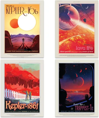 Miniatura 2 de Póster de la NASA Space Grand Tour Travel Exploration Exoplanet Art Print Decoración para el hogar, paquete de 17 – incluye impresión personalizada