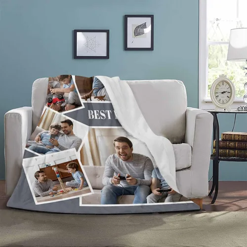 Miniatura 4 de D-Story Manta de hijo, divertidas mantas personalizadas con fotos, regalo para papá, manta de disfraz, regalo para hija, regalos personalizados