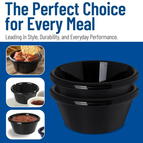 Miniatura 7 de Carlisle FoodService Products 4312603 SAN Ramequin liso, capacidad de 6 onzas, altura de 1.80 pulgadas, negro (caja de 48)