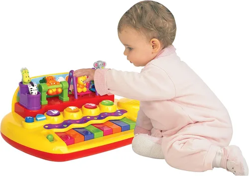 Miniatura 2 de Kiddieland Playful Pals Piano para niños pequeños, juguete musical colorido de 8 teclas con 5 sonidos de instrumentos, figuras de animales