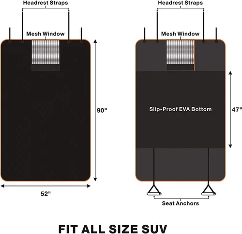 Miniatura 5 de Forro de carga para perros SUV, cubierta de carga impermeable para perro con protección de solapa para parachoques, alfombrilla duradera