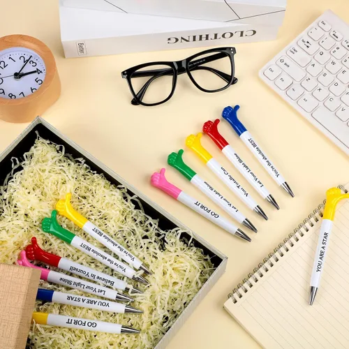 Miniatura 7 de Geyee 30 bolígrafos Thumbs Up a granel, bolígrafos divertidos de afirmación, citas inspiradoras, mensajes motivacionales, bolígrafo, regalos