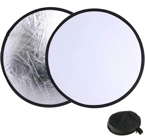 Reflectores de iluminación 2 en 1 Ronda Plegable Portátil 30cm/12inch Cámara Foto Reflector Difusor para Fotografía Reflector Retrato Naturaleza