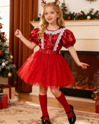 Miniatura 83 de Century Star Tutú de 4 capas para niñas pequeñas, faldas de ballet de tul para baile de princesa, esponjoso, para fiestas de cumpleaños de 2 a 8 años