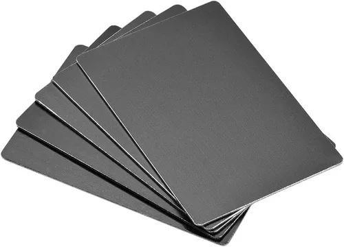 Miniatura 12 de uxcell Tarjeta de metal en blanco 2.598x1.772x0.039 in Placa de aluminio anodizado para bricolaje Impresión láser Grabado Negro 5