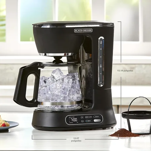 Miniatura 9 de BLACK+DECKER Split Brew - Cafetera digital de 12 tazas, CM0122, café helado o caliente, programable, toque rápido, mantiene el calor de 4 horas