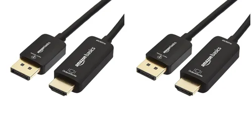 Miniatura 6 de Amazon Basics Cable DisplayPort a HDMI, unidireccional, de computadora a pantalla, video y audio, 1080p, 1920x1200, 4K @60Hz, enchufe chapado