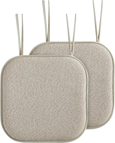 Miniatura 76 de Elegant Comfort Fundas de cojín para silla con lazos y parte trasera de goma antideslizante, espuma viscoelástica gruesa, almohadilla de cojín