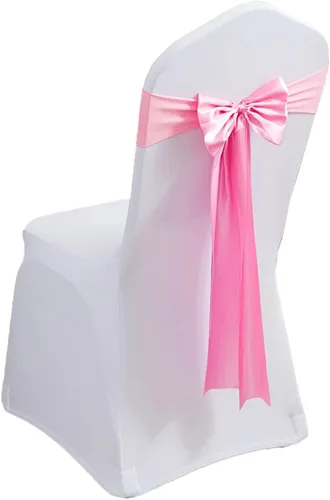 Miniatura 7 de Paquete de 100 bandas de elastano para silla, lazos de satén de color azul para bodas, eventos, banquetes, hoteles, hogar y cocina, 100