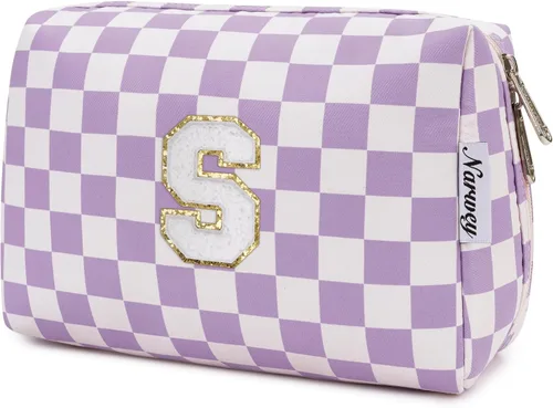 Miniatura 69 de Narwey Bolsa de maquillaje con inicial, regalos de graduación para adolescentes, niñas, niños y adolescentes, cosas de moda de 6 a 18 años, bolsa
