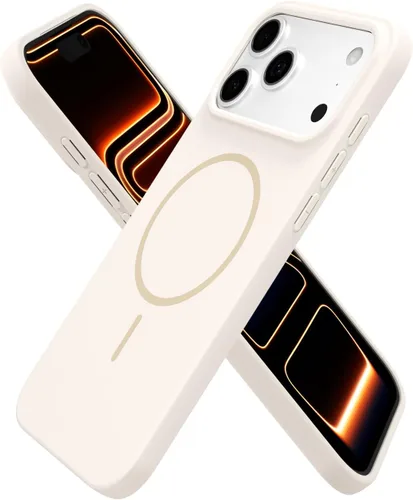 Miniatura 9 de oakxco Funda de silicona Mag Safe para iPhone 17 Pro Max, funda magnética delgada y fina compatible con carga inalámbrica MagSafe, bonita funda Negro